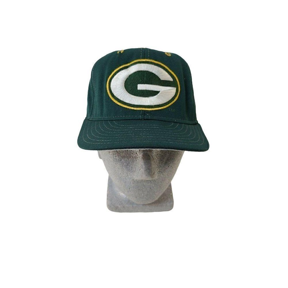 Vintage Green Bay Packers Team NFL Fitted Hat 7 1/2 DoubleLogo Made in USA‎